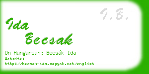ida becsak business card