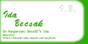 ida becsak business card